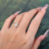 Ultra Luxurious Vintage Pear-Cut Moissanite Ring Set